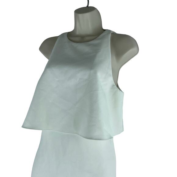 Likely Shayna Ruffle Overlay Cocktail Dress Knee Length White Size 10 - Picture 6 of 10